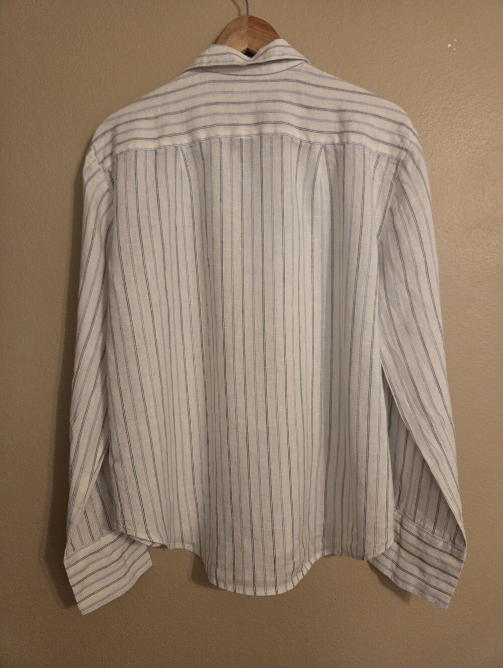 REFORMATION Preston White Blue Striped 100% Linen Button Down Shirt Women's SZ M - Picture 7 of 13